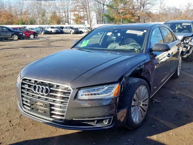 WAU32AFD1FN039146 - 2015 AUDI A8 L QUATT GRAY photo 2