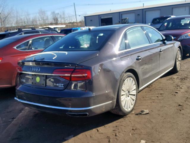 WAU32AFD1FN039146 - 2015 AUDI A8 L QUATT GRAY photo 4