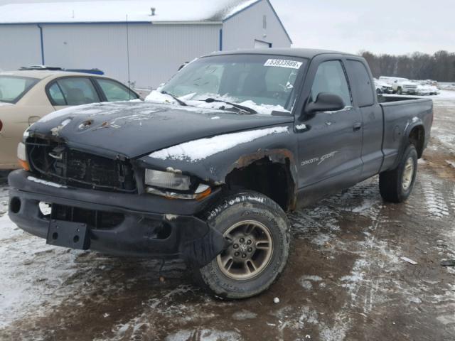 1B7GG22X2YS599497 - 2000 DODGE DAKOTA BLACK photo 2