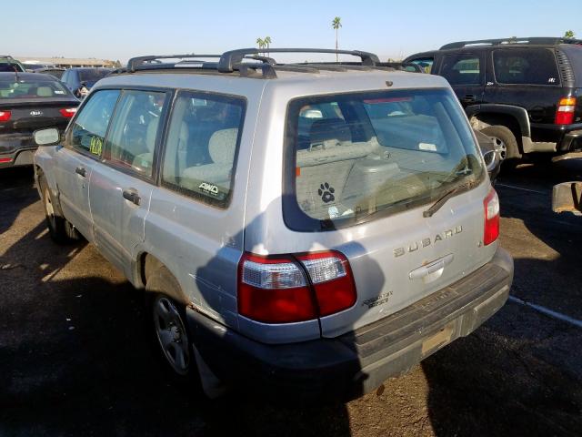 JF1SF63502G712445 - 2002 SUBARU FORESTER L SILVER photo 3