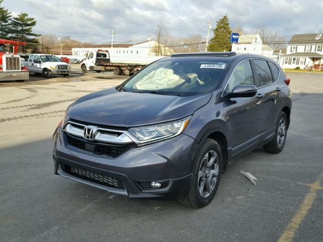 2HKRW2H88HH620413 - 2017 HONDA CR-V EXL GRAY photo 2