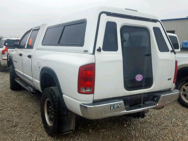 3D7KS28C85G813916 - 2005 DODGE RAM 2500 S WHITE photo 3