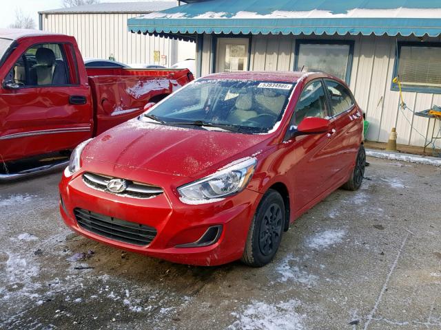 KMHCT4AE0GU974680 - 2016 HYUNDAI ACCENT SE RED photo 2