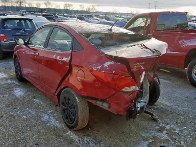 KMHCT4AE0GU974680 - 2016 HYUNDAI ACCENT SE RED photo 3