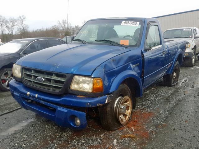 1FTYR10U71TA18738 - 2001 FORD RANGER BLUE photo 2