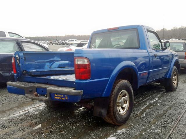 1FTYR10U71TA18738 - 2001 FORD RANGER BLUE photo 4