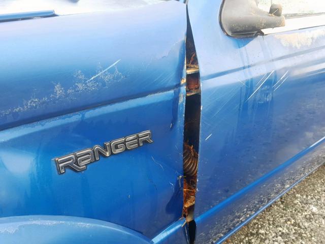 1FTYR10U71TA18738 - 2001 FORD RANGER BLUE photo 9