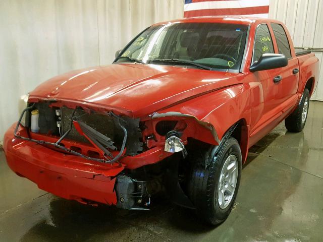 1D7HW48N86S671606 - 2006 DODGE DAKOTA QUA RED photo 2