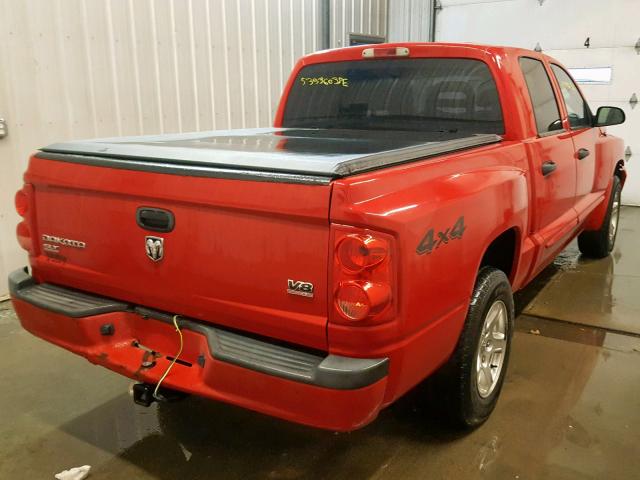 1D7HW48N86S671606 - 2006 DODGE DAKOTA QUA RED photo 4