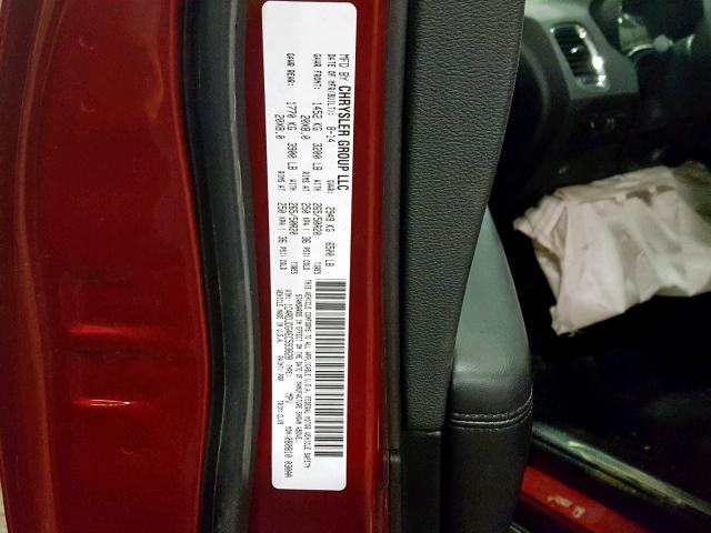 1C4RDJDG4EC593828 - 2014 DODGE DURANGO LI RED photo 10