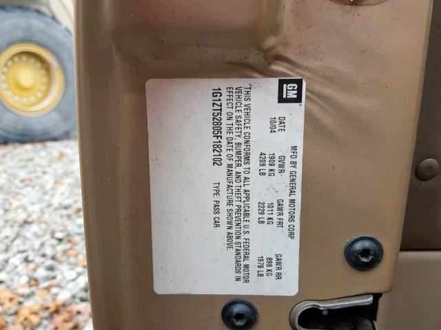 1G1ZT52805F182102 - 2005 CHEVROLET MALIBU LS Qızıl foto 10