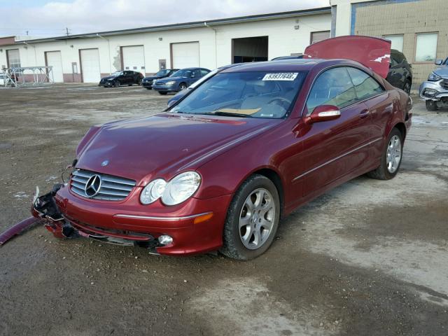 WDBTJ65J44F080869 - 2004 MERCEDES-BENZ CLK 320C RED photo 2