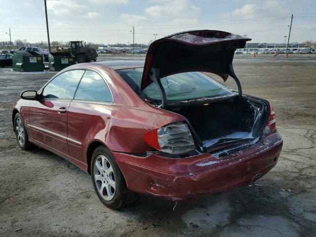 WDBTJ65J44F080869 - 2004 MERCEDES-BENZ CLK 320C RED photo 3