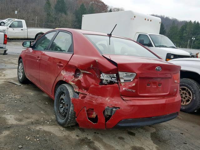 KNAFU4A21D5656106 - 2013 KIA FORTE EX RED photo 3