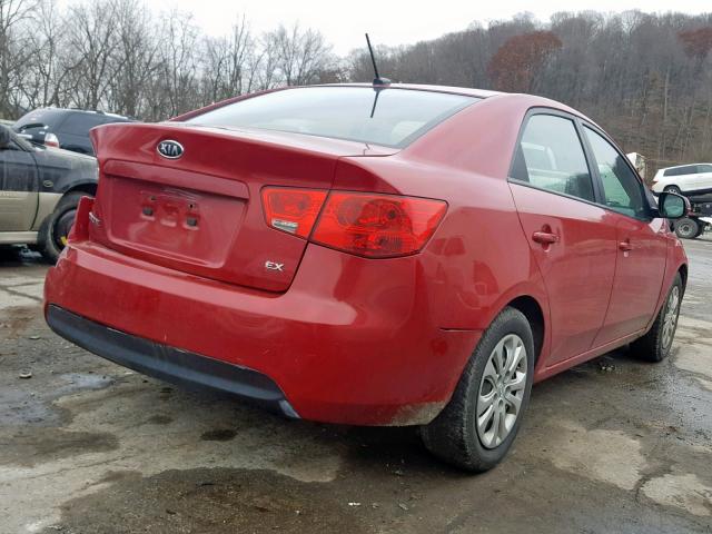 KNAFU4A21D5656106 - 2013 KIA FORTE EX RED photo 4