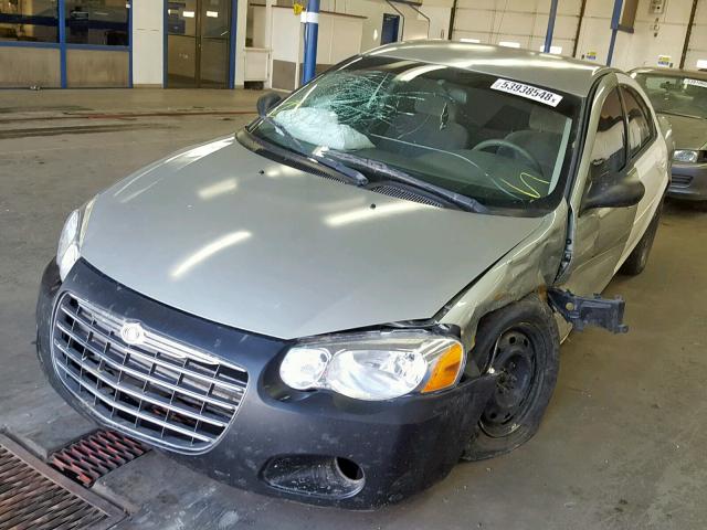 1C3EL46R54N415676 - 2004 CHRYSLER SEBRING LX GREEN photo 2