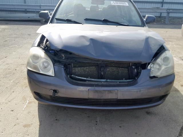 KNAGE123475125445 - 2007 KIA OPTIMA LX GRAY photo 9