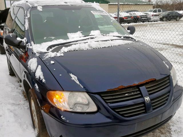 1D4GP45R26B640137 - 2006 DODGE CARAVAN SX BLUE photo 1