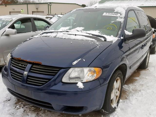 1D4GP45R26B640137 - 2006 DODGE CARAVAN SX BLUE photo 2