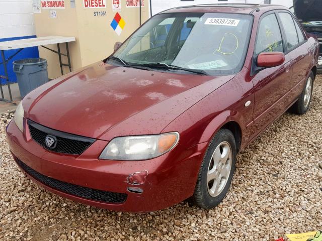 JM1BJ225820636100 - 2002 MAZDA PROTEGE DX MAROON photo 2