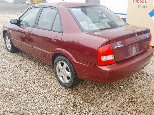 JM1BJ225820636100 - 2002 MAZDA PROTEGE DX MAROON photo 3