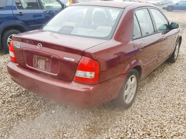 JM1BJ225820636100 - 2002 MAZDA PROTEGE DX MAROON photo 4