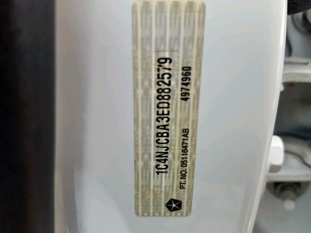 1C4NJCBA3ED882579 - 2014 JEEP COMPASS SP თეთრი ფოტო 10