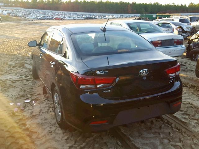 3KPA24AB8JE145852 - 2018 KIA RIO LX BLACK photo 3