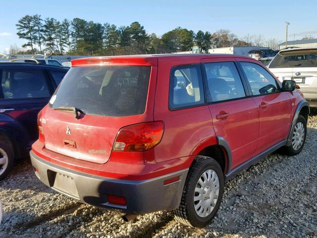 JA4LX31F54U037373 - 2004 MITSUBISHI OUTLANDER RED photo 4