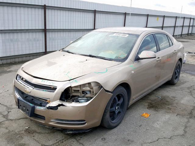 1G1ZH57BX8F256135 - 2008 CHEVROLET MALIBU 1LT GOLD photo 2
