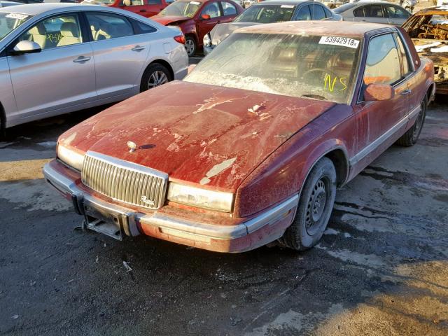 1G4EZ13C1LU418941 - 1990 BUICK RIVIERA RED photo 2