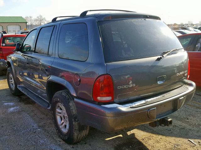 1D4HS48N73F557898 - 2003 DODGE DURANGO SL GRAY photo 3