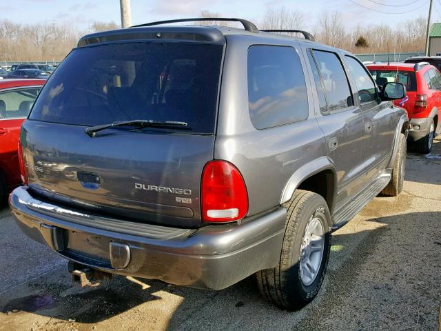 1D4HS48N73F557898 - 2003 DODGE DURANGO SL GRAY photo 4