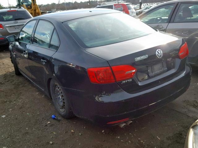 3VW2K7AJ9BM058334 - 2011 VOLKSWAGEN JETTA BASE 黑色 照片 3