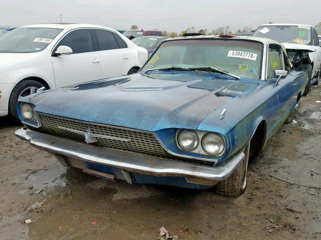 6Y87Z101999 - 1966 FORD THUNDERBIR BLUE photo 2