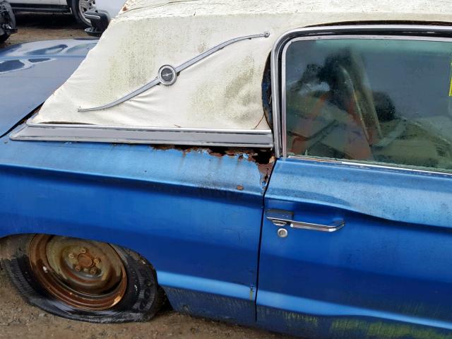 6Y87Z101999 - 1966 FORD THUNDERBIR BLUE photo 9