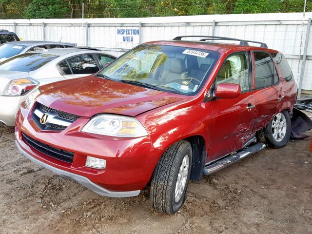 2HNYD18905H516579 - 2005 ACURA MDX TOURIN MAROON photo 2