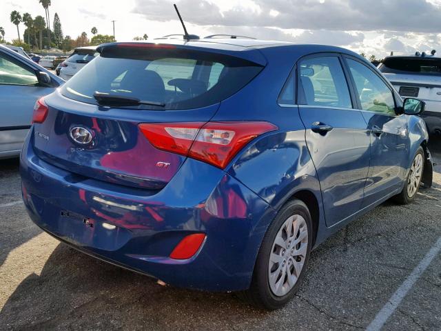 KMHD35LH1GU251955 - 2016 HYUNDAI ELANTRA GT BLUE photo 4