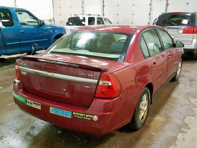 1G1ZT52805F310029 - 2005 CHEVROLET MALIBU LS Qırmızı foto 4