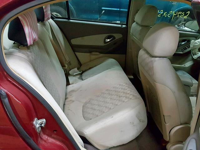 1G1ZT52805F310029 - 2005 CHEVROLET MALIBU LS Qırmızı foto 6