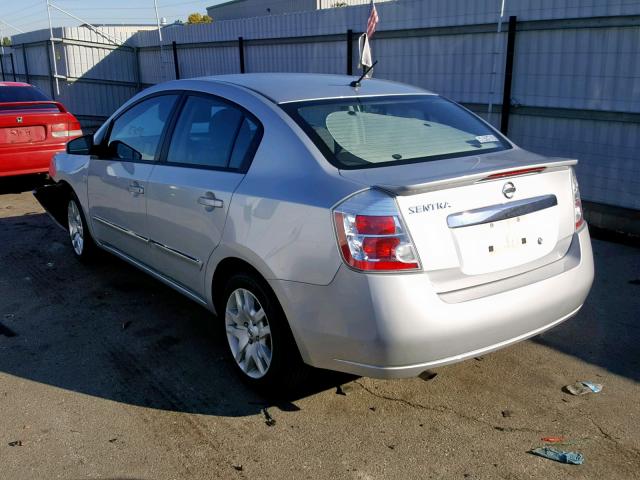 3N1AB6AP4CL744997 - 2012 NISSAN SENTRA 2.0 SILVER photo 3