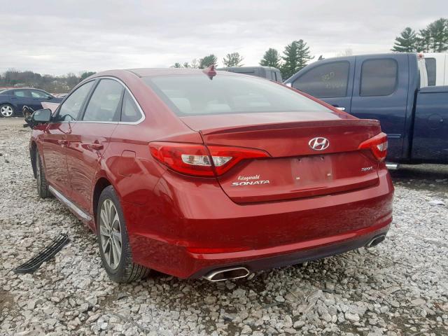 5NPE34AF9FH236729 - 2015 HYUNDAI SONATA SPO BURGUNDY photo 3