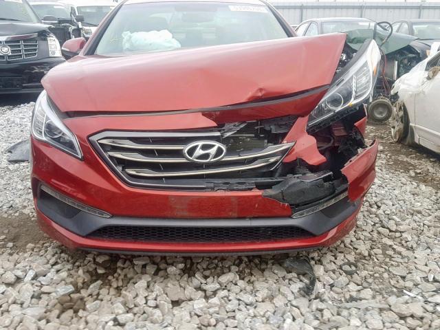 5NPE34AF9FH236729 - 2015 HYUNDAI SONATA SPO BURGUNDY photo 9