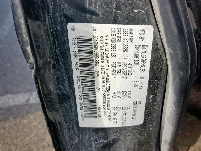 2C4GM68495R543986 - 2005 CHRYSLER PACIFICA T BLACK photo 10