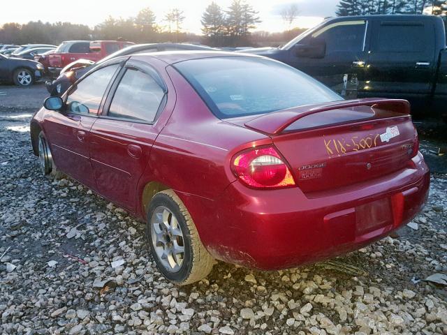 1B3ES56C64D523912 - 2004 DODGE NEON SXT RED photo 3