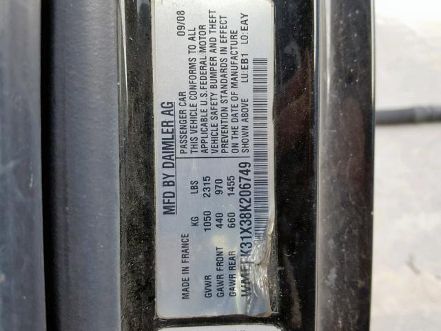 WMEEK31X38K206749 - 2008 SMART FORTWO PAS 红色 照片 10