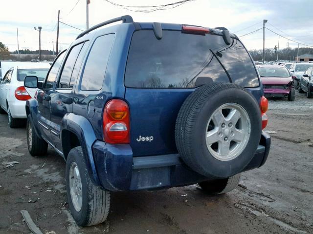 1J8GL58K52W157802 - 2002 JEEP LIBERTY LI BLUE photo 3