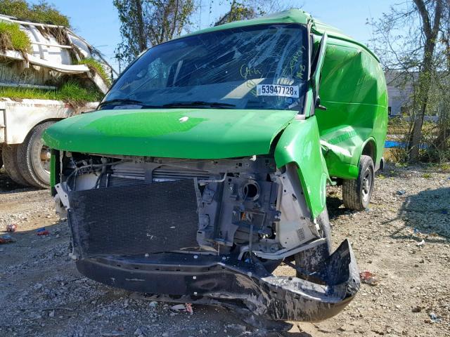 1GCSGAFX8E1122749 - 2014 CHEVROLET EXPRESS G1 GREEN photo 2