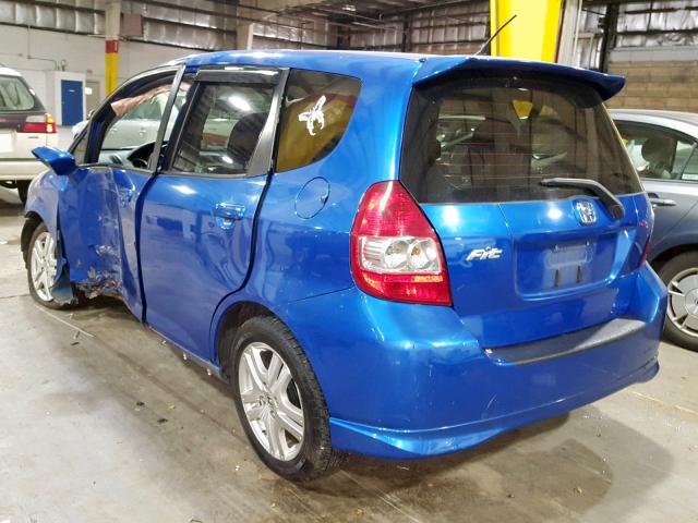 JHMGD38608S043670 - 2008 HONDA FIT BLUE photo 3