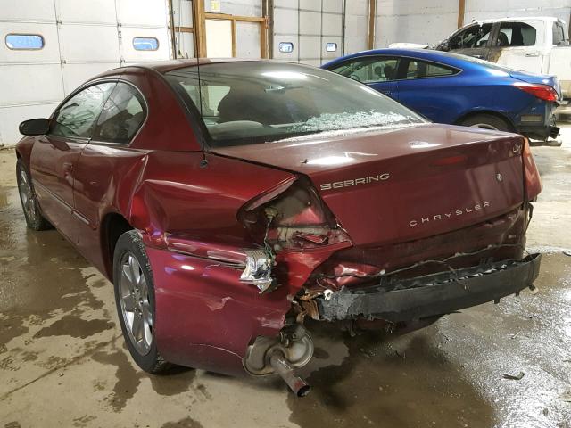 4C3AG52H82E140757 - 2002 CHRYSLER SEBRING LX MAROON photo 3